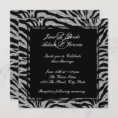 Invitation Elégant Mariage Zebra (Devant / Derrière)