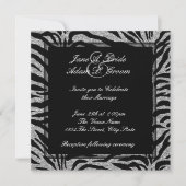 Invitation Elégant Mariage Zebra (Devant)