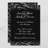 Invitation Élégant Mariage Zèbre noir et blanc (Devant / Derrière)