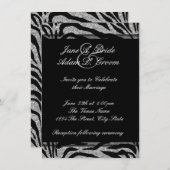 Invitation Élégant Mariage Zèbre noir et blanc (Devant / Derrière)