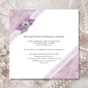 Invitation Élégant Marié Dusty Rose Floral Marbre