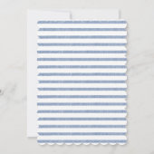 Invitation Elégant Marine Bleu Blanc Hydrangée Baby Boy Douch (Dos)