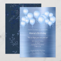 ÉLÉGANT MARINE BLEU BRUSHED METAL MOTIF ANNIVERSAI
