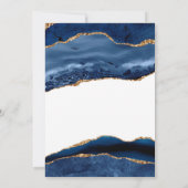 Invitation Elégant Marine Blue Agate et Or | 60e anniversaire (Dos)