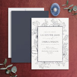 Invitation Elégant Marine Blue Floral Line Mariage d'art<br><div class="desc">Votre faire-part de mariage est le premier aperçu que vos invités auront de votre grand jour, alors assurez-vous qu'il soit parfait ! Découvrez notre magnifique Faire-part de mariage d'Art Elegant Navy Blue Floral Line ! Cette invitation conviendra parfaitement aux couples qui recherchent quelque chose de différent et d'unique. Le magnifique...</div>