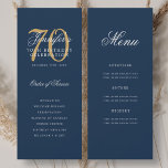 Invitation Elégant Marine Blue Gold 70th Birthday Program Men<br><div class="desc">Design élégant "Programme de fête d'anniversaire" avec une typographie de script sophistiquée avec du texte personnalisé.</div>