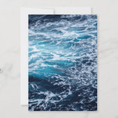 Invitation Elégant Marine Blue Ocean Waves Beach Mariage (Dos)