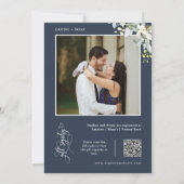 Invitation Elégant Marine Couples de verdure Douche QR Code P (Dos)
