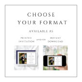 Invitation Elégant Marine Croix Bleue Boy Photo First Communi