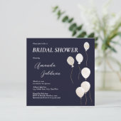 Invitation Elégant Marine de Fête des mariées Blanc (Debout devant)