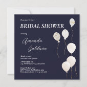 Invitation Elégant Marine de Fête des mariées Blanc (Devant)