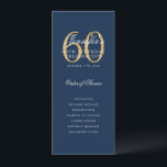 Invitation Elégant Marine Gold 60th Birthday Program Menu<br><div class="desc">Design élégant "Programme de fête d'anniversaire" avec une typographie de script sophistiquée avec du texte personnalisé.</div>