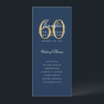 Invitation Elégant Marine Gold 60th Birthday Program Menu<br><div class="desc">Design élégant "Programme de fête d'anniversaire" avec une typographie de script sophistiquée avec du texte personnalisé.</div>