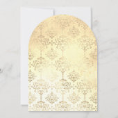 Invitation Elégant Marine Gold Tiara Quinceanera (Dos)