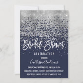 Invitation Elegant Marine Parties scintillant Argent Fête des (Devant)