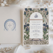 Invitation Elegant Marine Sapphire Cream Mariage islamique