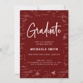 Invitation Elegant Maroon Graduate Math Photo Graduation (Devant)