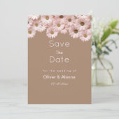 Invitation Elégant marron rose marron marron marron floral En (Debout devant)