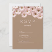 Invitation Elégant marron rose pâle marron marron marron flor (Devant)