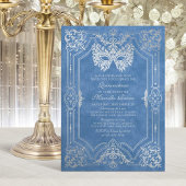 Invitation Elégant Mascarade Bleue Mascaré Quinceanera