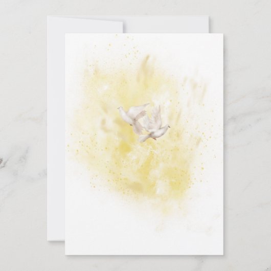 Invitation Élégant matin après Gazebo Bride&Groom colombes (Dos)