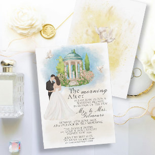 Invitation Élégant matin après Gazebo Bride&Groom colombes