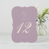 Invitation Elegant Mauve Plum Die Cut Table Number (Debout devant)