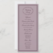 Invitation Elegant Mauve Plum Wedding Program Card (Dos)
