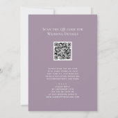 Invitation Elégant Mauve QR Code Tout en un Mariage moderne (Dos)