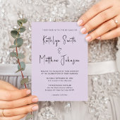 Invitation Elégant Mauve QR Code Tout en un Mariage moderne