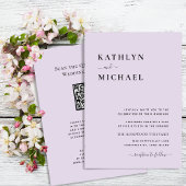 Invitation Elégant Mauve QR Code Tout en un Mariage moderne