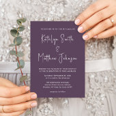 Invitation Elégant Mauve QR Code Tout en un Mariage moderne