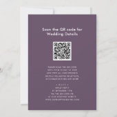 Invitation Elégant Mauve QR Code Tout en un Mariage moderne (Dos)