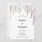 Invitation Élégant mauve rose menthe vert Mariage (Devant)