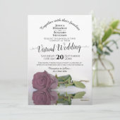 Invitation Elégant Mauve rose reflétant le Rose Mariage virtu (Debout devant)