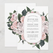 Invitation Elégant Mauve Rose Rose Aquarelle Mariage Floral (Devant / Derrière)