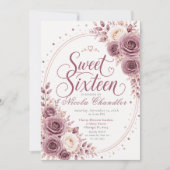 Invitation Élégant Mauve Sweet 16 (Devant)