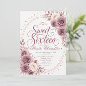 Invitation Élégant Mauve Sweet 16 (Debout devant)