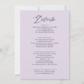 Invitation Élégant Mauve Tout en un Mariage de script moderne (Dos)