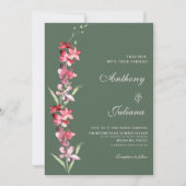 Invitation Élégant mauve vert orchidée rose Mariage (Devant)