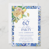 Invitation Elégant Méditerranéen 60e anniversaire Fête Lemon (Devant)