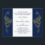 Invitation Elégant Mehndi Peacock Mariage Inviter Marine & Bl<br><div class="desc">Cet élégant faire-part de mariage d'inspiration henné est accentué par des paons peints à la main, en or, sur un arrière - plan bleu marine et blanc, ce design élégant est parfait pour les Mariages indiens modernes ou traditionnels. La coordination Elegant Mehndi Peacock RSVP - Navy & White, est disponible;...</div>