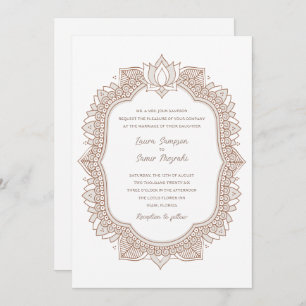 Invitation Elegant Mehndi Wedding Invite