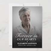 Invitation Élégant Mémorial funéraire photo noir et blanc (Devant)