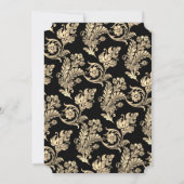 Invitation Élégant Mémorial Photo Black Gold (Dos)