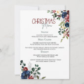 Invitation Elégant menu de Noël aquarelle (Devant)