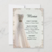 Invitation Elégant menu Mariage blanc, Robe Mariage (Devant)