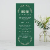 Invitation Elégant menu Mariage de verdure | Police de script (Debout devant)