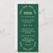 Invitation Elégant menu Mariage de verdure | Police de script (Devant)