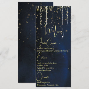 Invitation Elégant menu Mariage du soir